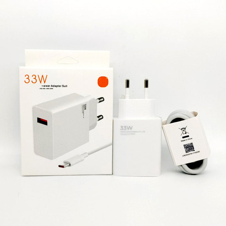 Xiaomi 33W Turbo Fast Charger with Type-C Cable – Ultra-Fast Charging for Xiaomi, Redmi and POCO Devices