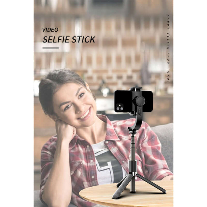 Tripod Handheld Gimbal Stabilizer Selfie Stick – 360° Rotation, Wireless Remote, Anti-Shake, Aluminum Alloy, Compatible with Android/iOS
