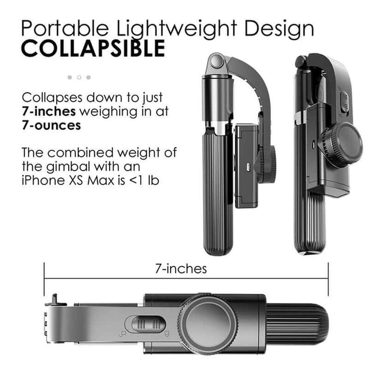 Tripod Handheld Gimbal Stabilizer Selfie Stick – 360° Rotation, Wireless Remote, Anti-Shake, Aluminum Alloy, Compatible with Android/iOS