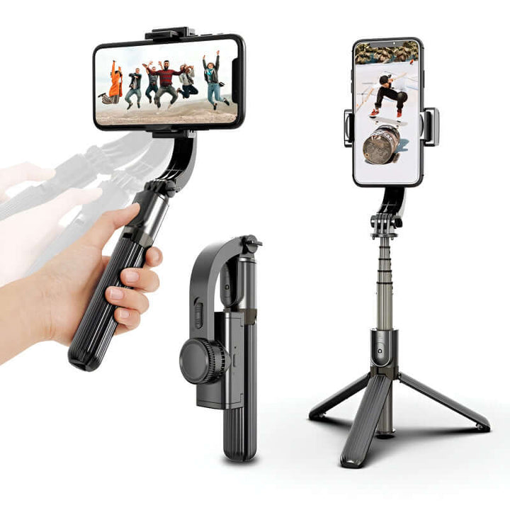 Tripod Handheld Gimbal Stabilizer Selfie Stick – 360° Rotation, Wireless Remote, Anti-Shake, Aluminum Alloy, Compatible with Android/iOS