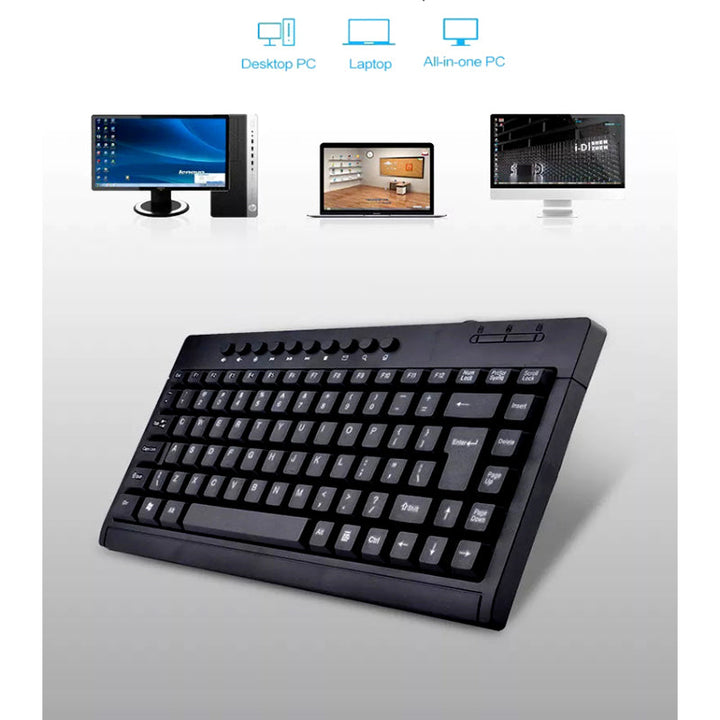 Banda K1000 Multimedia Wired Keyboard – Compact USB Waterproof Keyboard with Ergonomic Design, Arabic/English Layout, for Laptop & PC