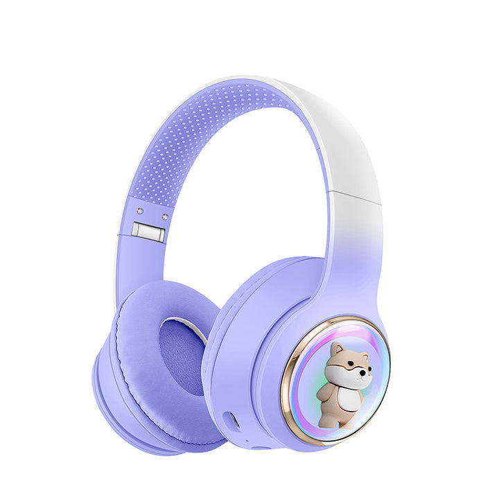AKZ-52 Cute Cartoon Bluetooth 5.3 Wireless Headphones with HiFi Sound, TF Card Slot and Foldable Design
