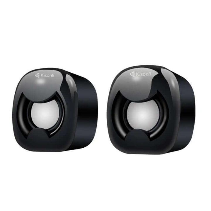 Kisonli A-202 Compact Stereo USB 2.0 PC Speakers with Deep Bass and AUX Input