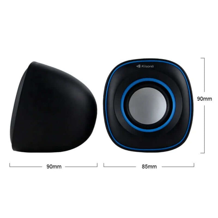 Kisonli V350 Compact USB 2.0 Speakers – Deep Bass Sound with AUX for Laptop & Desktop
