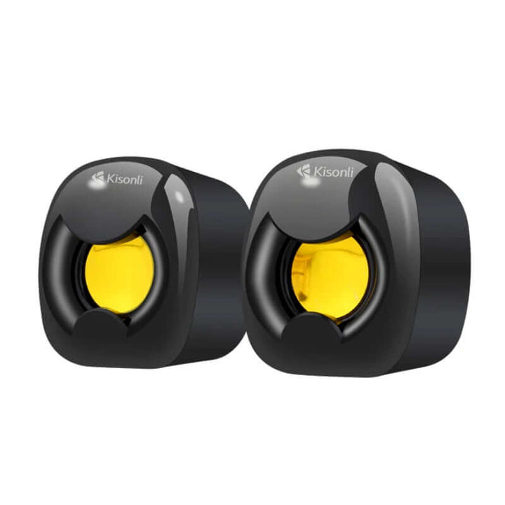 Kisonli A-202 Compact Stereo USB 2.0 PC Speakers with Deep Bass and AUX Input