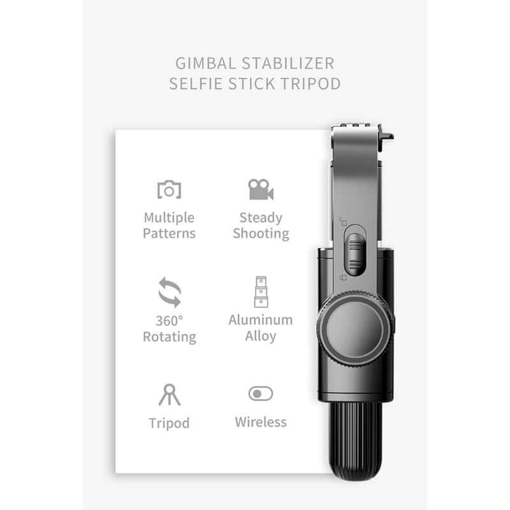 Tripod Handheld Gimbal Stabilizer Selfie Stick – 360° Rotation, Wireless Remote, Anti-Shake, Aluminum Alloy, Compatible with Android/iOS