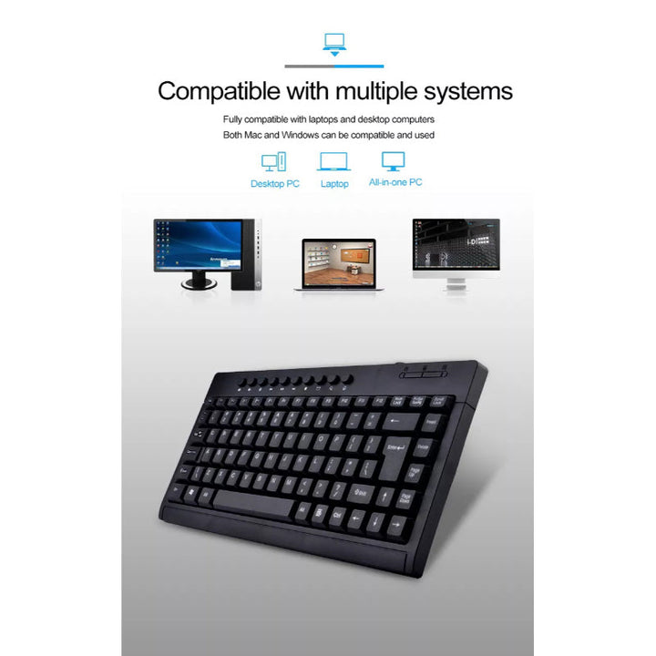 Banda K1000 Multimedia Wired Keyboard – Compact USB Waterproof Keyboard with Ergonomic Design, Arabic/English Layout, for Laptop & PC