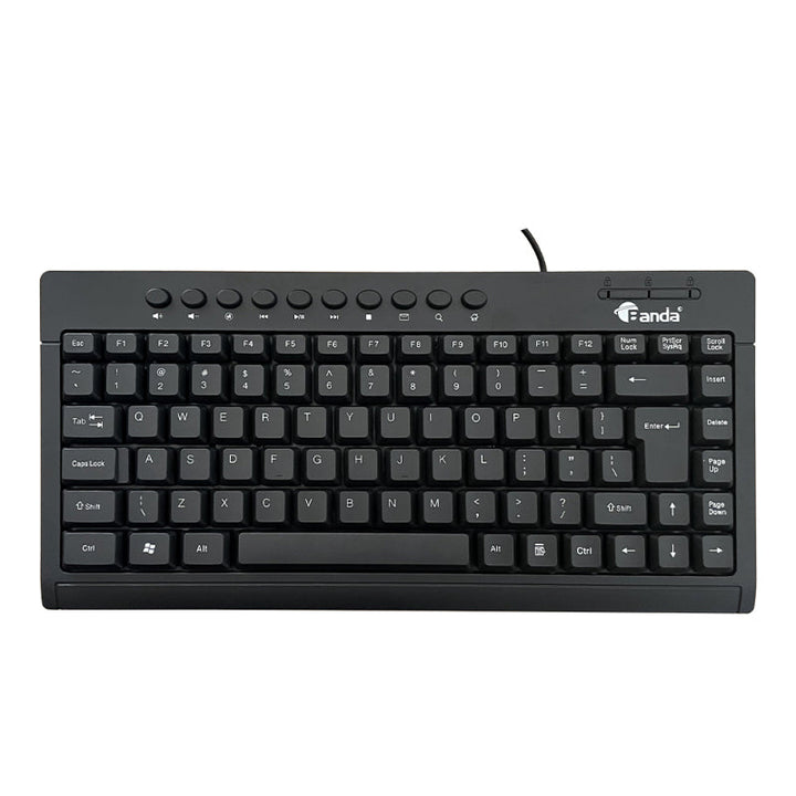Banda K1000 Multimedia Wired Keyboard – Compact USB Waterproof Keyboard with Ergonomic Design, Arabic/English Layout, for Laptop & PC