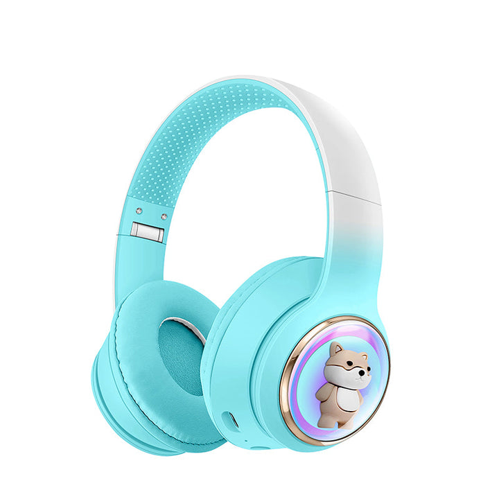 AKZ-52 Cute Cartoon Bluetooth 5.3 Wireless Headphones with HiFi Sound, TF Card Slot and Foldable Design