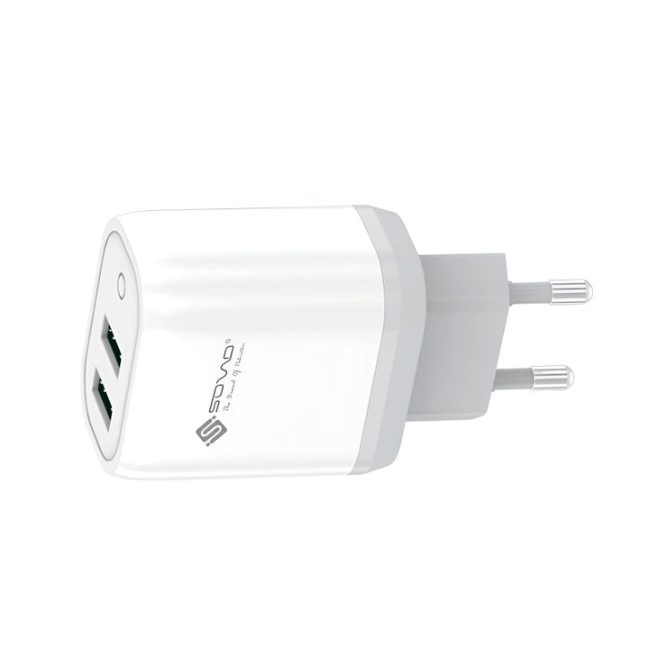 SOVO SG-205 Grip Series Dual Port 12W Quick Charger with Smart Chip & Fireproof Safety Enclosure