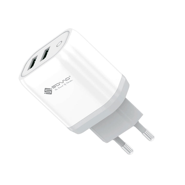 SOVO SG-205 Grip Series Dual Port 12W Quick Charger with Smart Chip & Fireproof Safety Enclosure