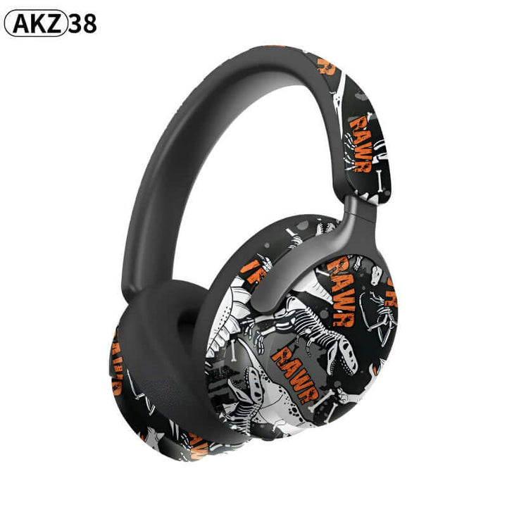 AKZ-38 Graffiti Style Wireless Bluetooth Headphones with 6D Stereo Sound & Built-in Mic