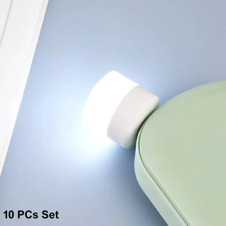 Pack of 10 Mini USB LED Night Lights – Compact Plug-in Lamps for Bedroom, Office, and Travel