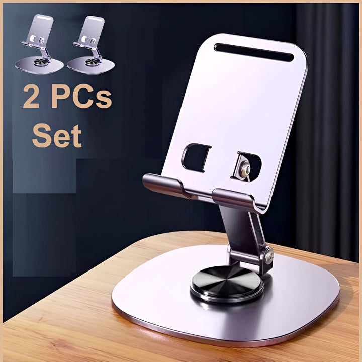 Pack of 2 – K72 Metal Collapsible Telescopic Bracket 360° Rotating Foldable Adjustable Mobile & Tablet Stand