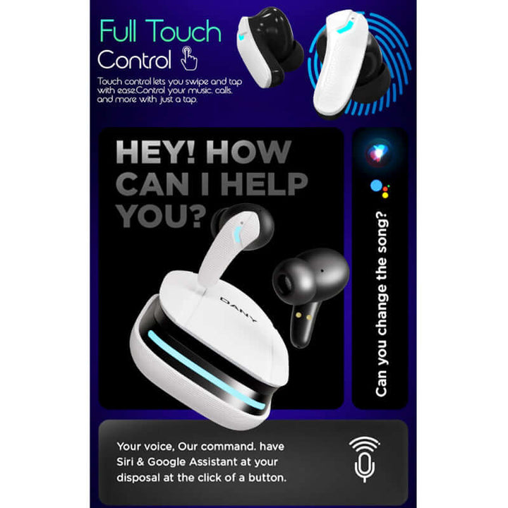 Dany Matrix Airdots 400 – True Wireless Earbuds with Quad Mic ENC, Gaming Mode & 40H Playtime