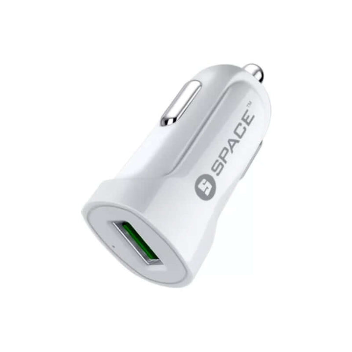 SPACE CC-150 Single Port USB Car Charger – 2.4A Fast Charging with Included Micro USB Cable
