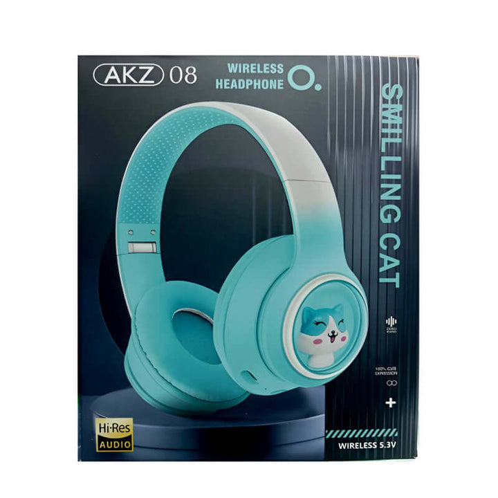 AKZ-08 Adorable Cartoon Design Bluetooth 5.3 Wireless Headphones with Hi-Res Audio, Long Battery Life, and Built-in Mic