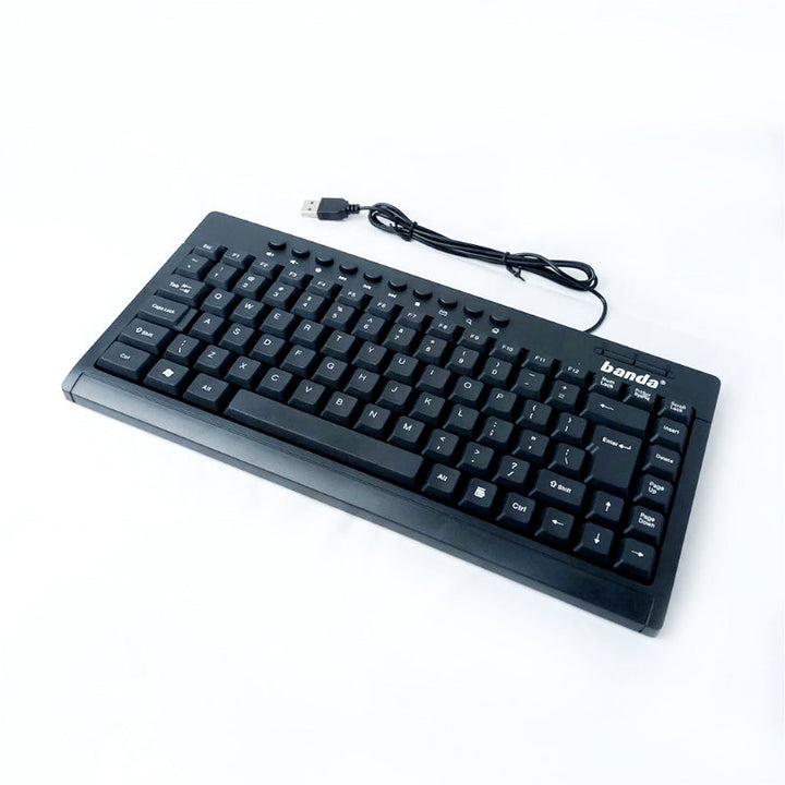 Banda K1000 Multimedia Wired Keyboard – Compact USB Waterproof Keyboard with Ergonomic Design, Arabic/English Layout, for Laptop & PC