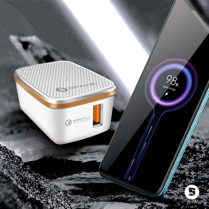 SPACE WC-120S Quick Charge 3.0 Wall Charger with 3.4A Output + Micro USB Cable – Compact & High-Speed Charging