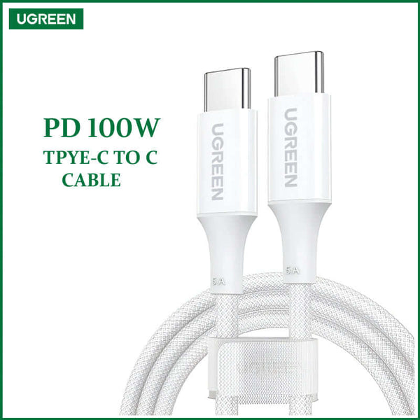 UGREEN US316/25069 USB-C to USB-C 100W 2M Nylon Braided 480Mbps Data Transfer PD Fast Charging Cable