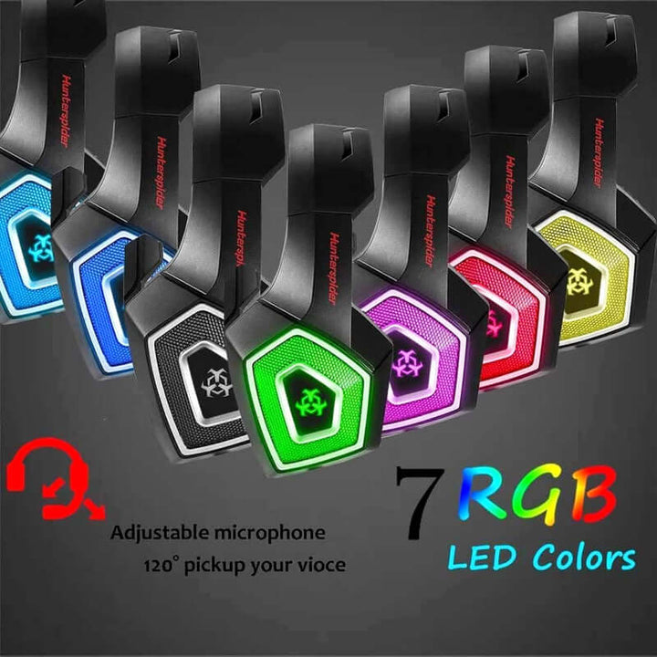 RGB Gaming Headset, Surround Sound, Noise-Cancelling Mic, Deep Bass & RGB Lights
